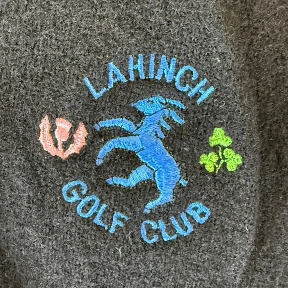 Peter Scott Black Sweater Vest Men's Sz 48 100% Lambs wool Lahinch Golf Club SEE - Picture 5 of 6